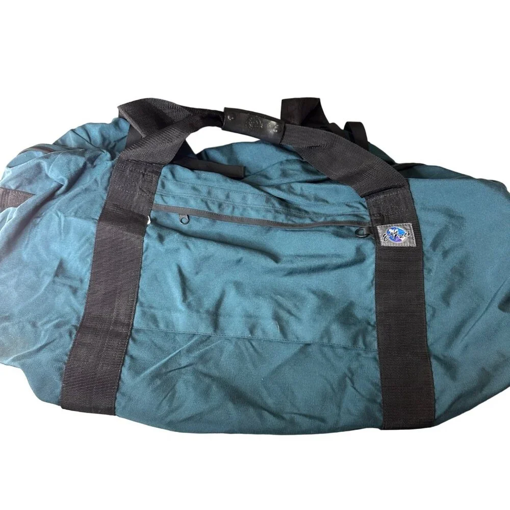 Vintage Eagle Creek Duffel Bag XL Green Straps Zip‎ Pocket No Shoulder Strap